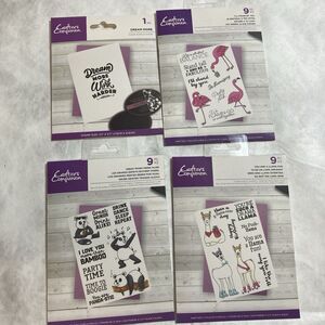 Crafters Companion Stamps Lot Of 4 Party Birthday Encouraging